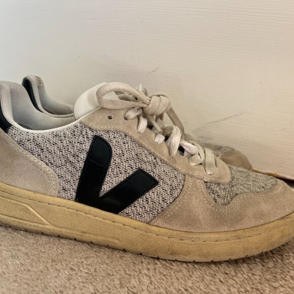 Veja V-10 Flannel Snow Black Size 39 US 8 - Picture 1 of 6